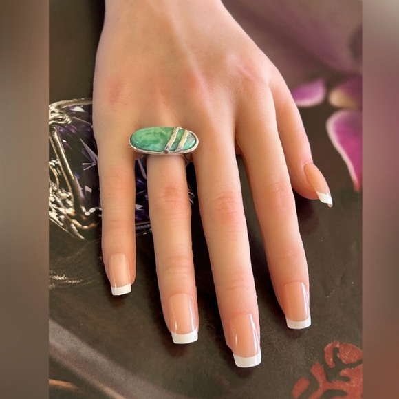 Silpada Vintage Sterling MINTY FRESH Chrysoprase Ring - Picture 3 of 4
